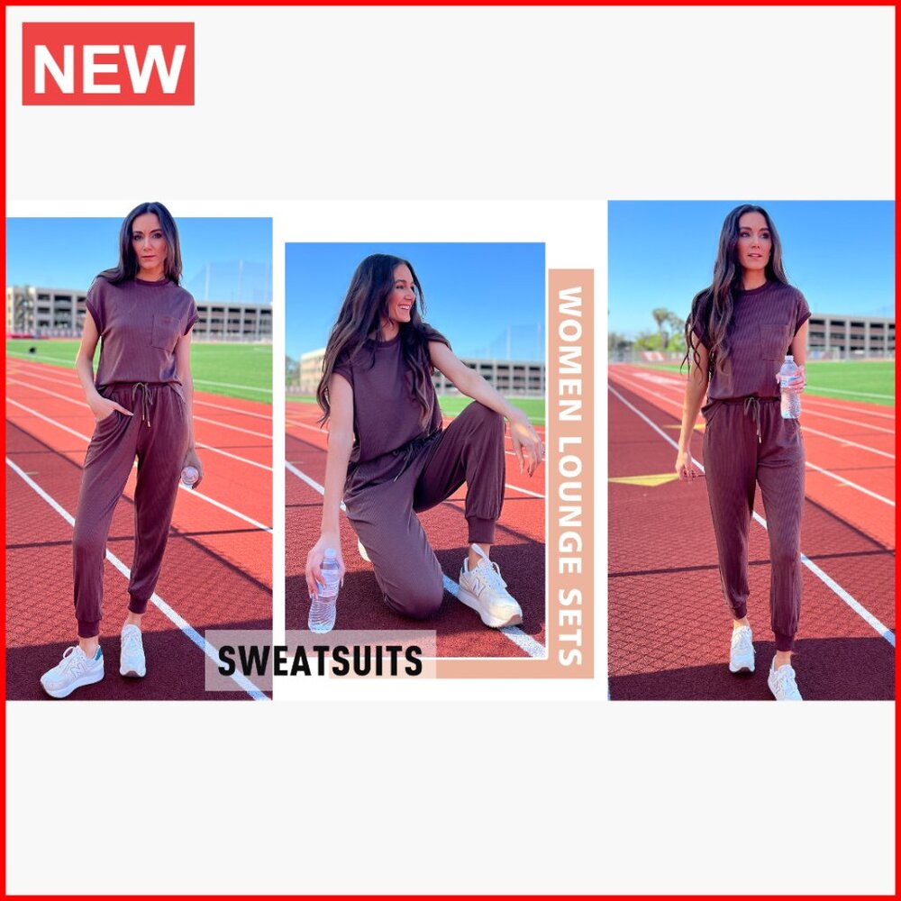 Polyester Blend Two Piece Tracksuit Set Short Sle… - image 6